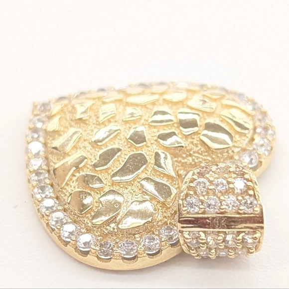 10kt Real Gold Nugget Heart Pendant